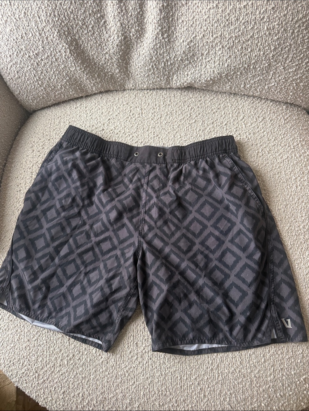 Vuori Black Diamond-Pattern Athletic Shorts